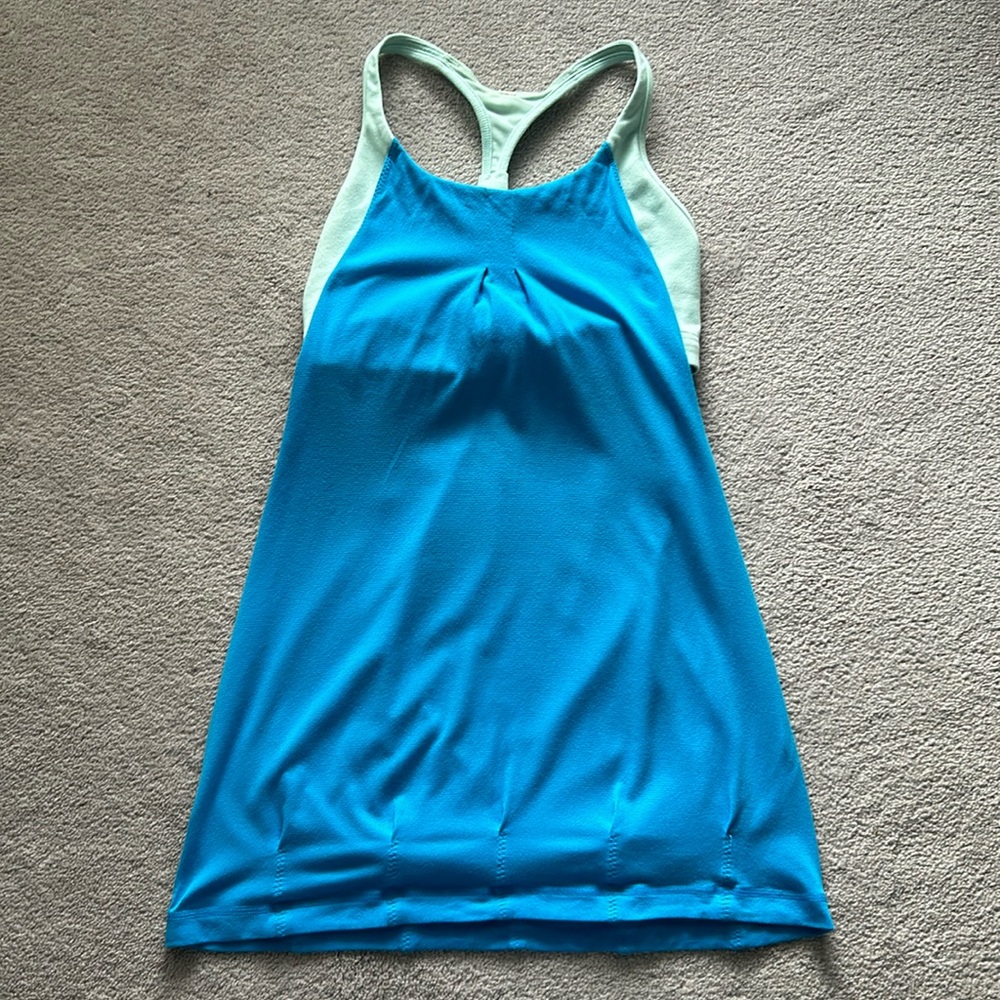 Lululemon No Limits racerback tank. Two-tone blue.